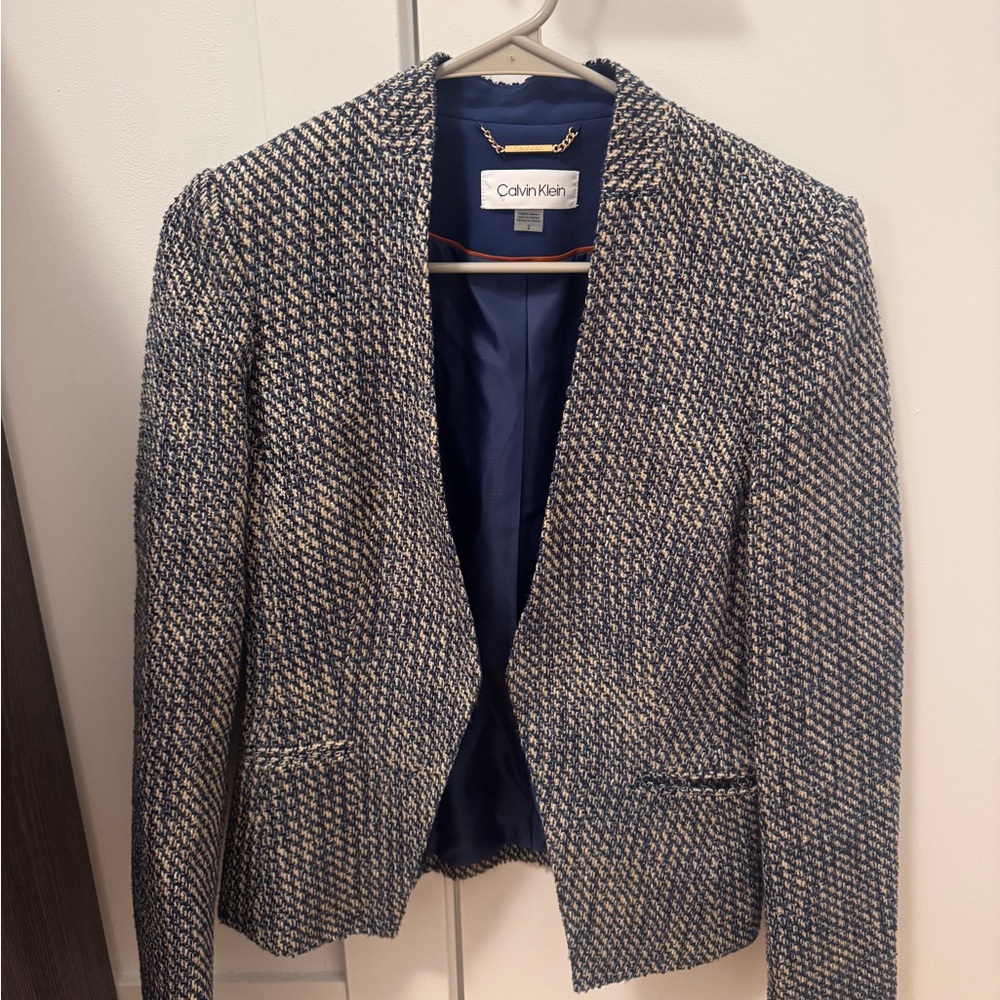 Calvin Klein Women's Navy and Cream Blazer